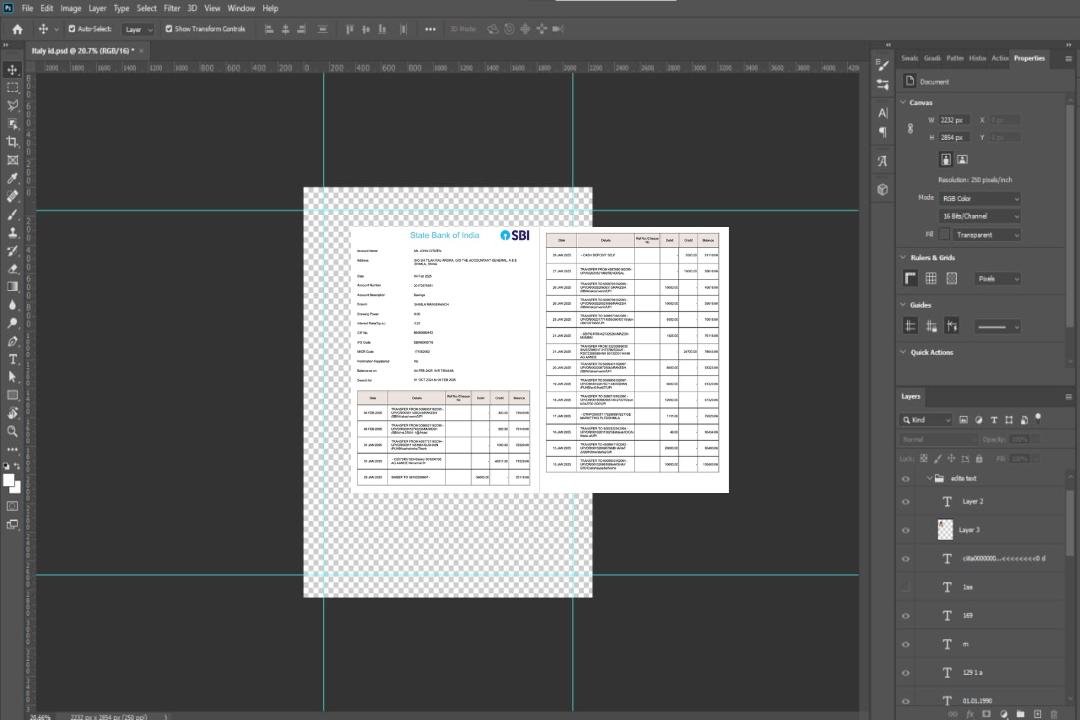Relevé de compte de la India State Bank of India Modèle Word et PDF, 2 pages, version 2 template